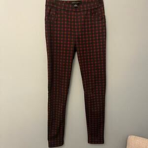 Sanctuary x Anthropologie Red and Navy Plaid Leggings